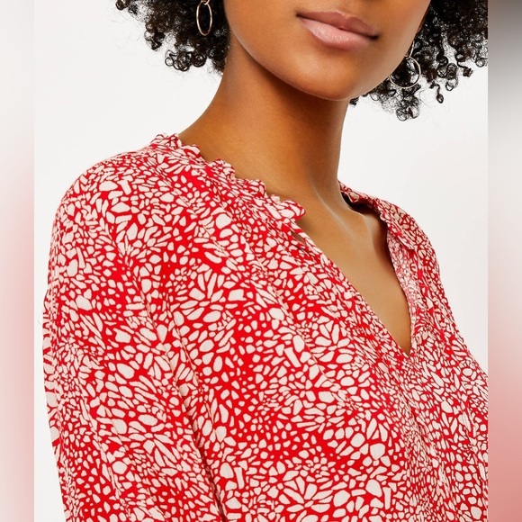 Loft Animal Print Peasant Blouse - Picture 6 of 6